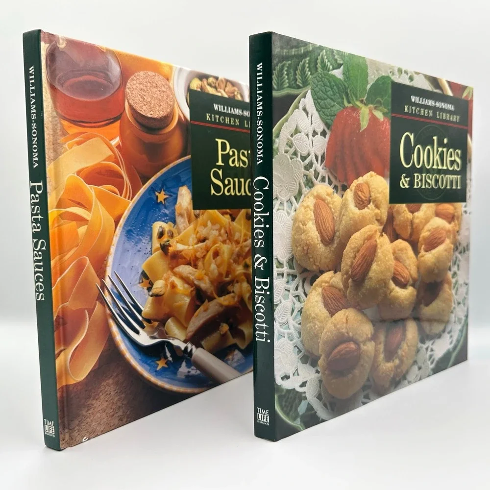 Williams-Sonoma Kitchen Library Lot 2 Pasta Sauces Cookies Biscotti Hardcover‎